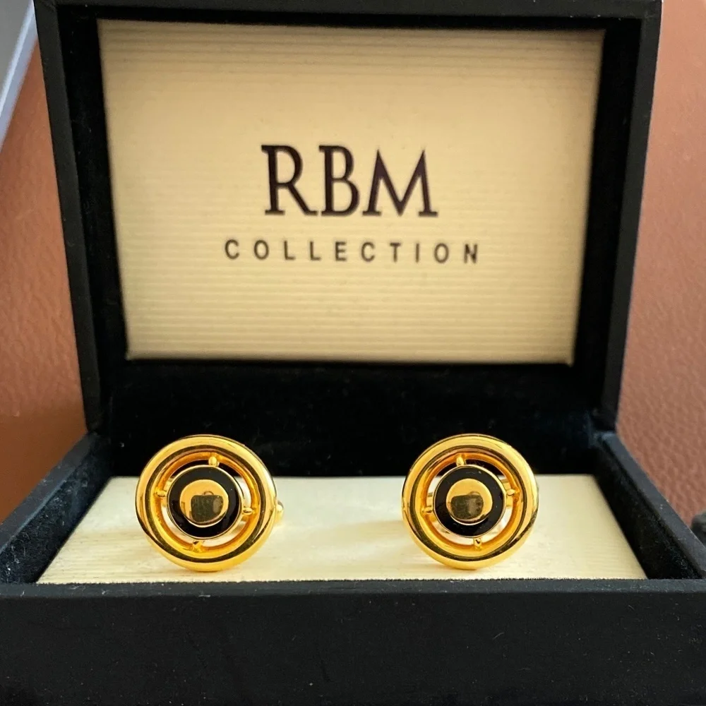Cufflinks Vintage RBM Collection Black & Gold